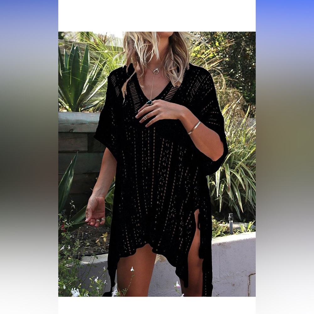 Black Crochet Cover-Up